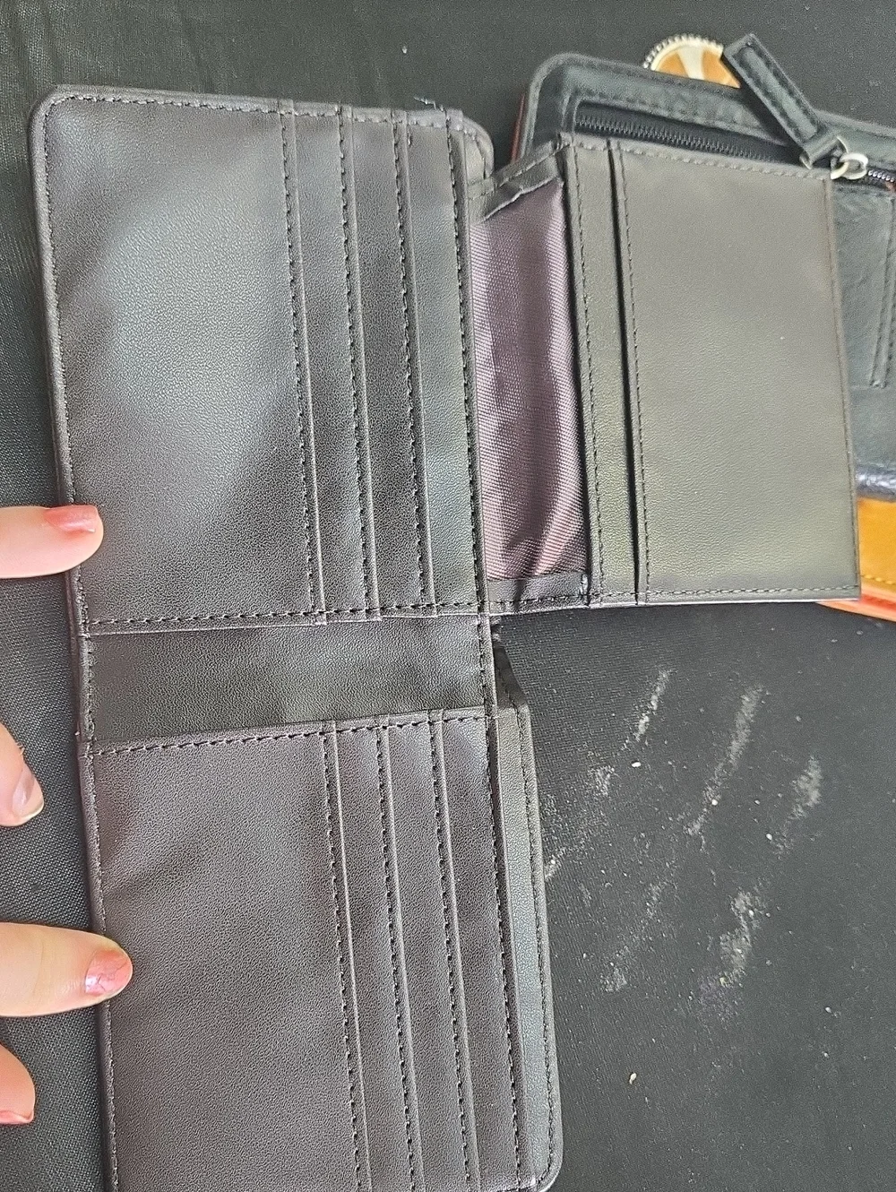 Brown and Black Studded Bifold Wallet with Concho Accent
